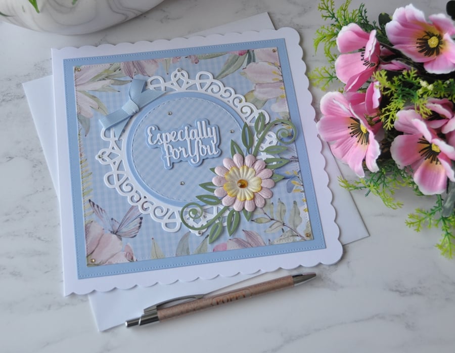 Especially for You Birthday Yellow Pink Daisy Flower 3D Luxury Handmade Card