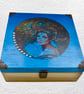 Blue Lady: Decorated Wooden Trinket Keepsake Box 24cm