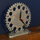 A one off motorcycle themed aluminium sprocket clock