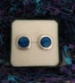Satin Edged Brilliant Blue Ear Studs - Image 4