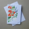 original art hand painted floral card ( ref FA 407 B5 )