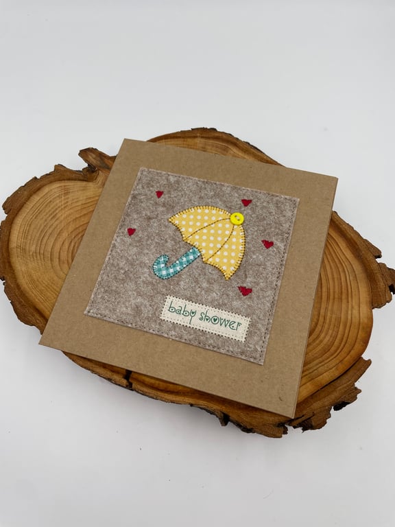 Baby shower appliqué card
