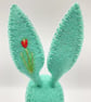 Aqua Bunny The Little Hand Embroidered Felt Rabbit   - Image 9