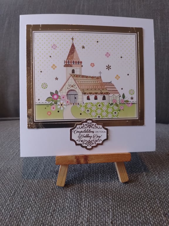 Church Wedding Day handmade card