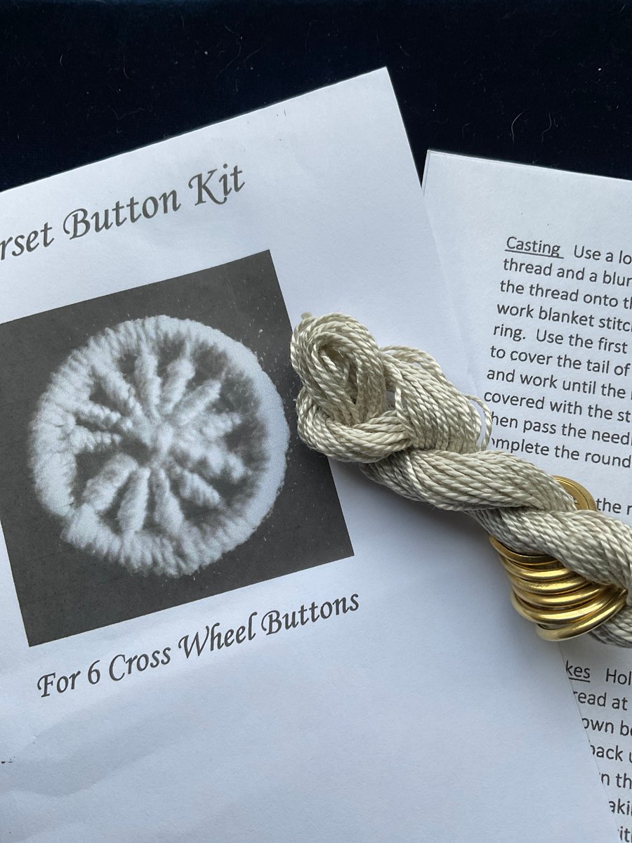 Kit to Make 6 x Dorset Cross Wheel Buttons, Pale Grey