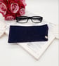 Denim glasses case with purple lining and a chrome popper.   - Image 10