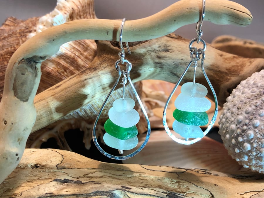 Sterling Silver and Seaglass Earrings