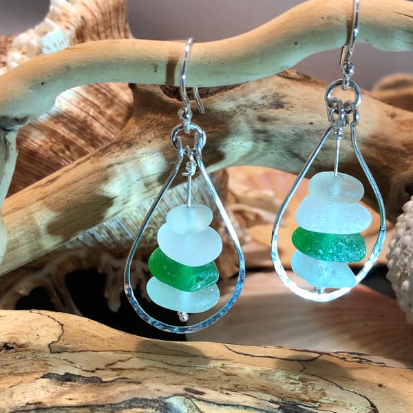 Sterling Silver and Seaglass Earrings