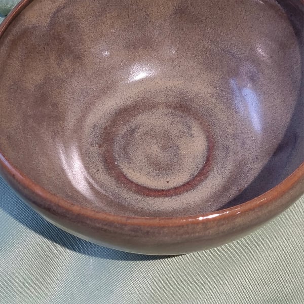 Large Green-brown Bowl Handmade Pottery