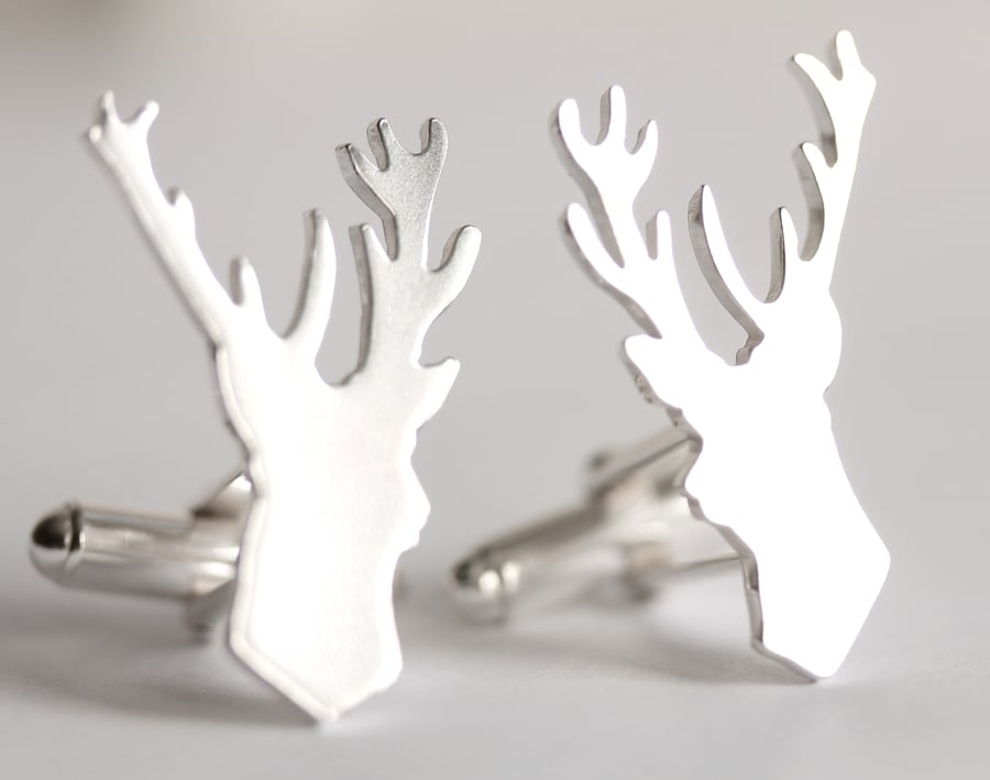 Sterling Silver Stag Cufflinks