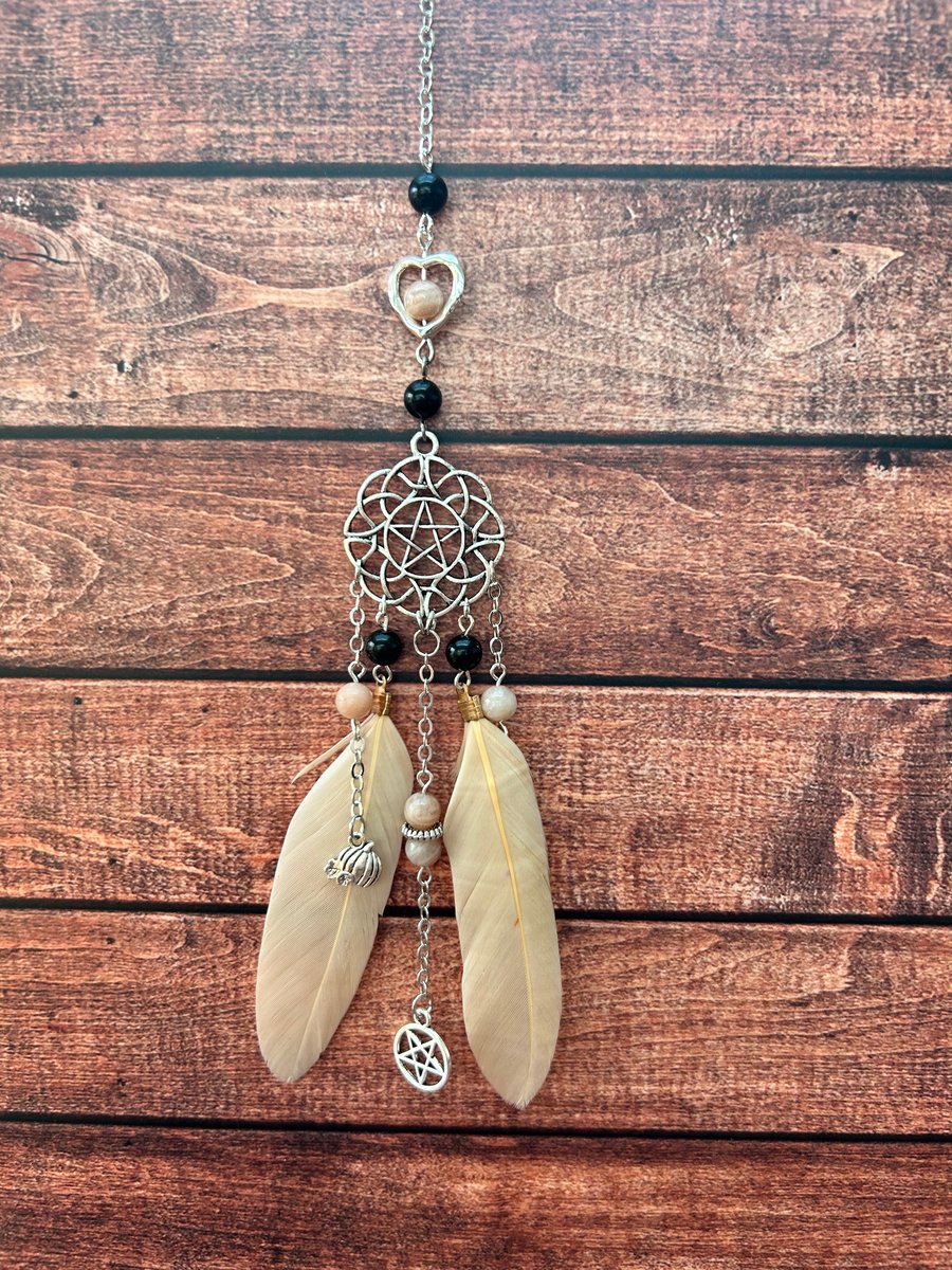 Boho Window Decor in Black and cream