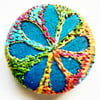 Buttons 1 inch button Hand Dyed Silks and Cottons Free Machine Embroidery Button