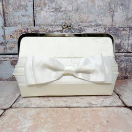 Ivory silk wedding clutch. 