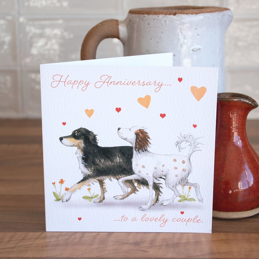 Anniversary Card, One I Love, Mum and Dad, Dog, Springer Spaniel, Border Collie,