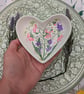 Sweet Pea hand-painted heart ceramic ring dish - Image 1
