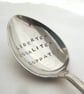 Funny Teaspoon, Libertea Equalitea Cuppatea, Hand Stamped Wording