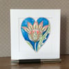 Flowered heart Art Card. 
