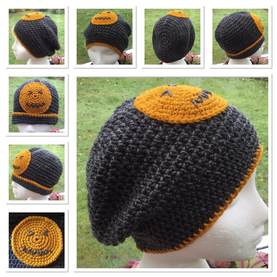 Confounded! Crocheted Chunky Beanie or Slouchy Hat for a Lady or Gent.