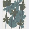 Scandinavian Modern A5 Leaf Print. Mid Century Inspired 