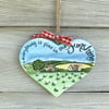 Ceramic heart hanging decoration