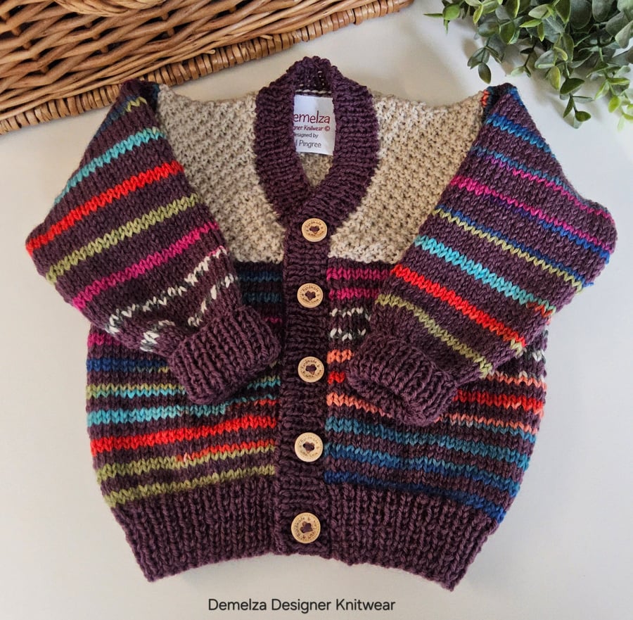 Designer Jaeger Merino Wool Baby Cardigan 9-18 months size 