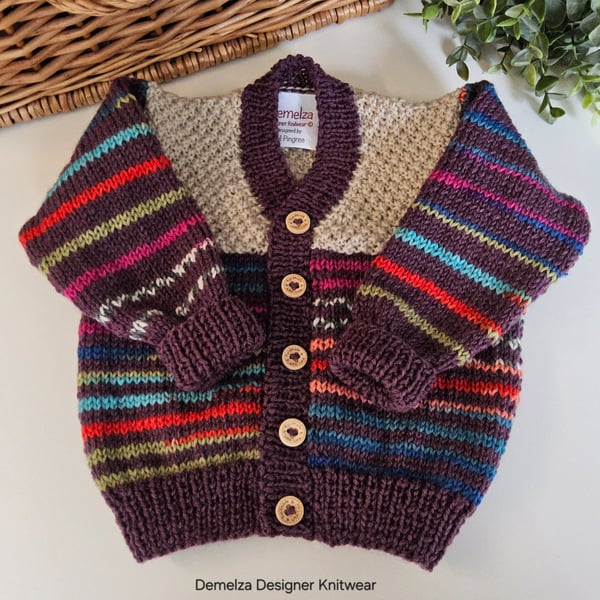 Designer Jaeger Merino Wool Baby Cardigan 9-18 months size 