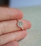 Silver Flower Stacking Ring with Hammered Band - Sterling and Fine Silver - Image 2