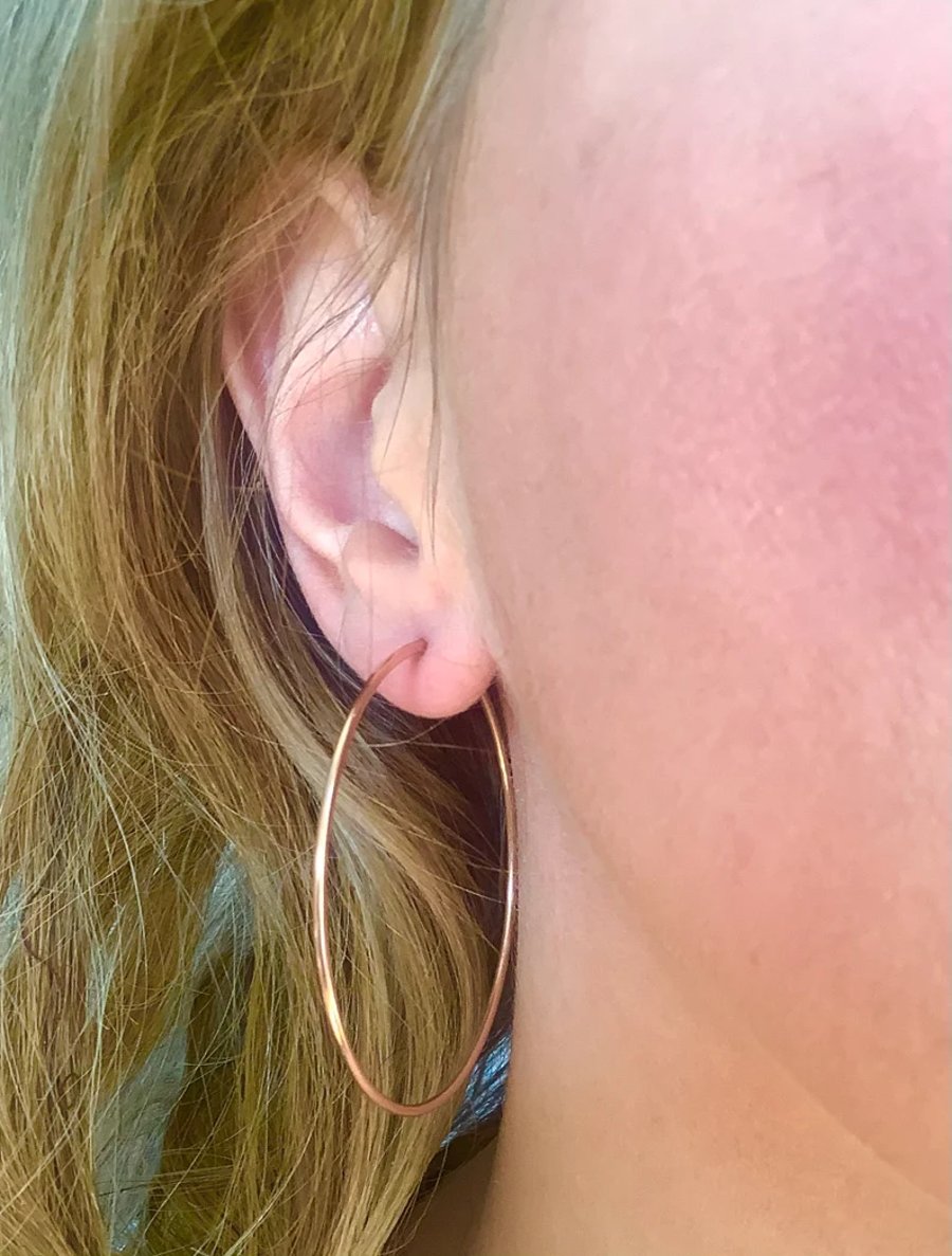 Rose Gold Filled 50mm Hoop Earrings 