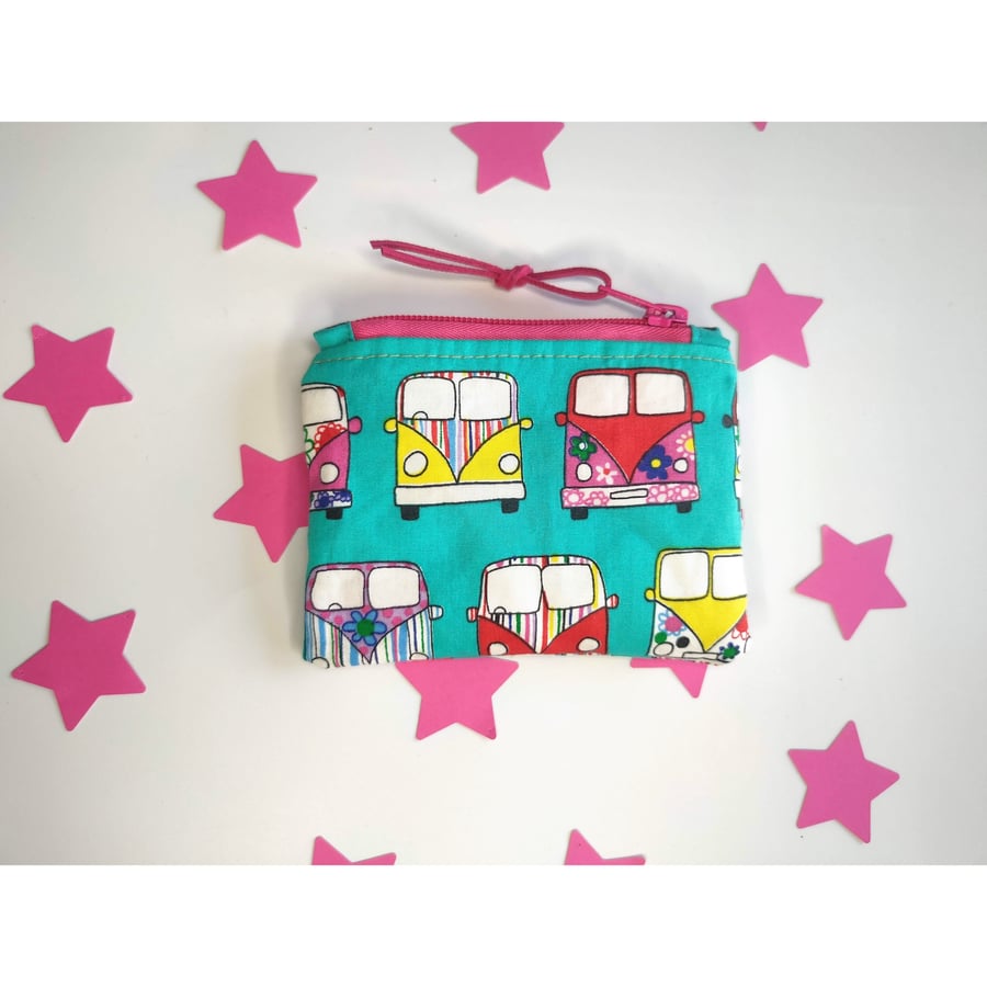 Camper Coin Purse, Card Pouch, Ear Bud Pouch