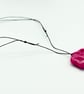 Felted pebble necklace in pink and white wool - Perfectly Imperfect - Image 3