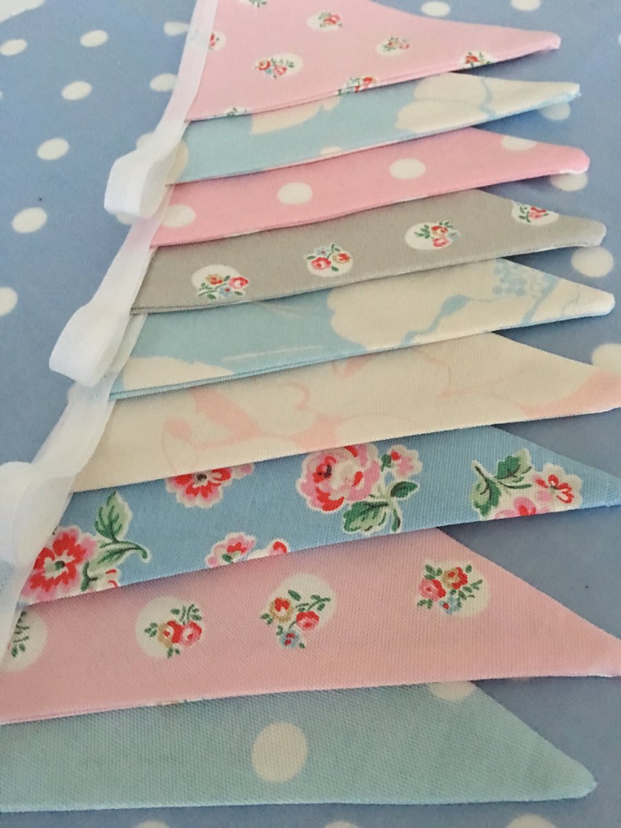 Cath kidston cotton fabric bunting, banner, wedding,party flags
