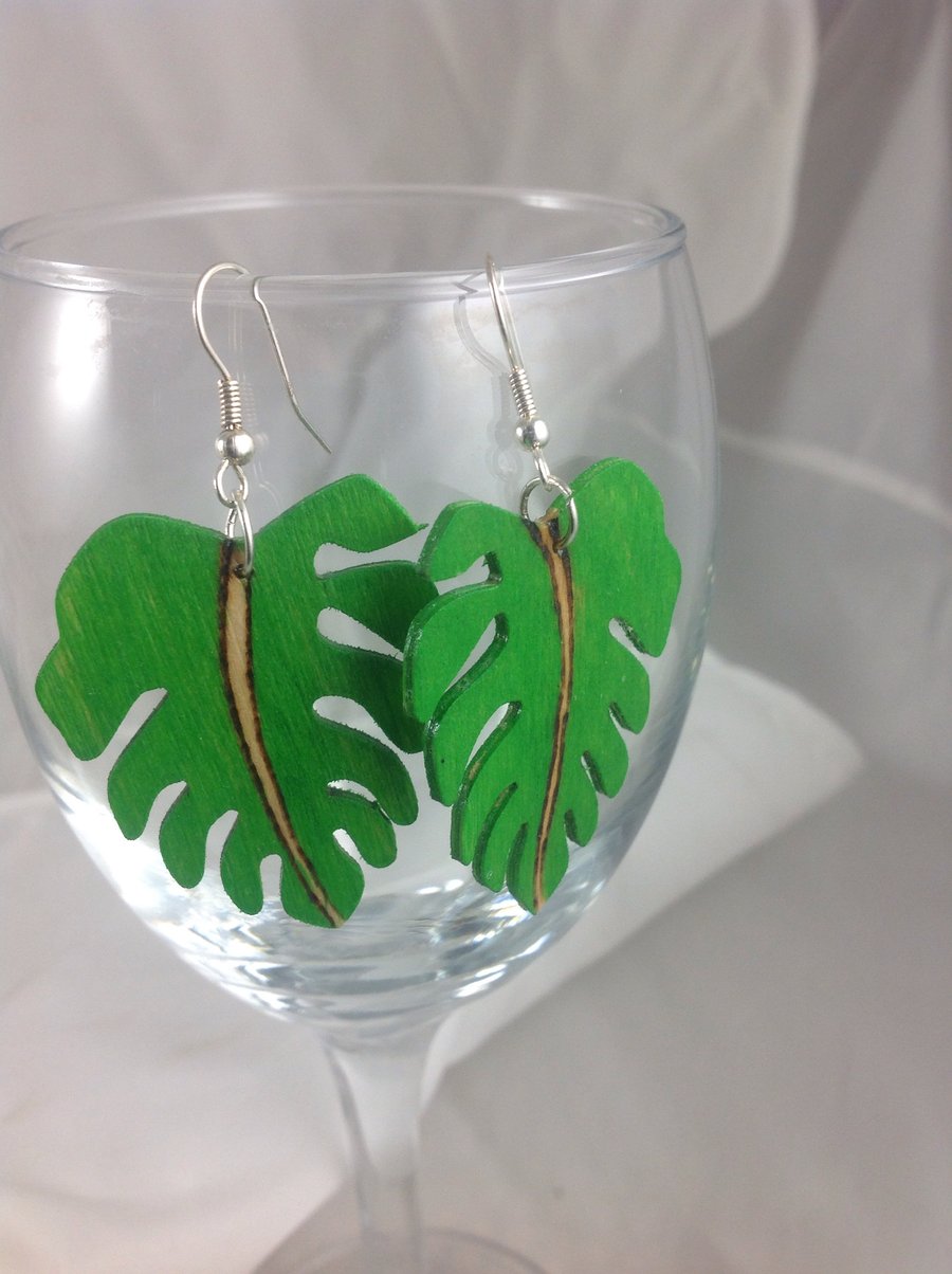 Leaf Earrings (Swiss Cheese Plant)
