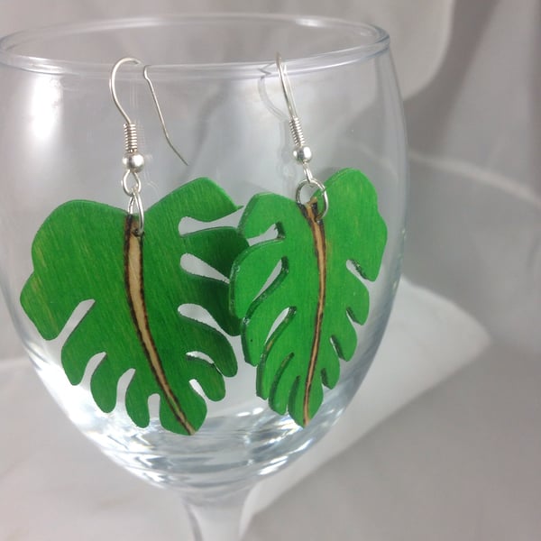 Leaf Earrings (Swiss Cheese Plant)
