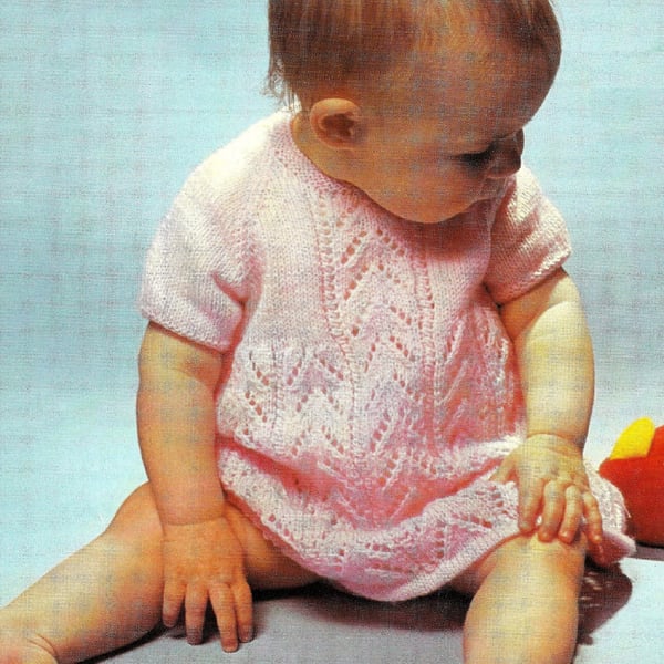 VINTAGE KNITTING PATTERN Babies Dress