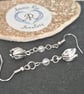 Silver tulip earrings with Topaz crystals