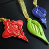 Bejewelled Baubles ceramic Christmas decorations set of three