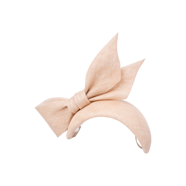 Womens Beige Bow Headband Hat 