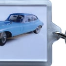 Jaguar E-Type Mk2 Coupe 1970 - Keyring with 50x35mm Insert - Car Enthusiast