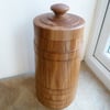 OAK BISCUIT BARREL