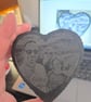 Personlized Heart Photo's Engraving on Slate Coaster - Image 4