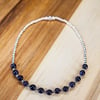 Blue Goldstone and Sterling Silver stretch Bracelet