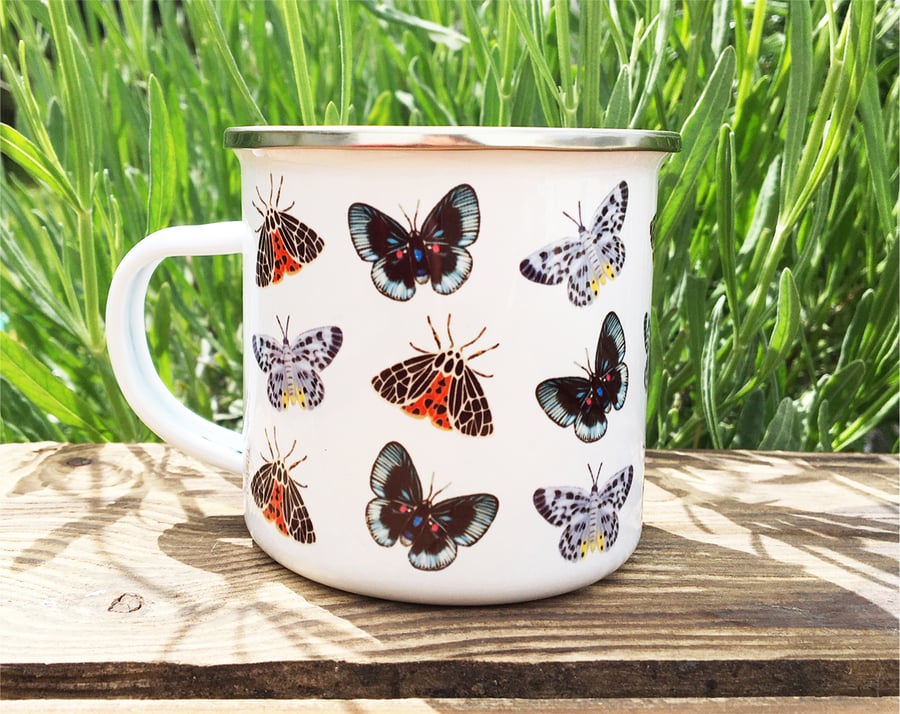 BUTTERFLY Enamel mug - Gardeners mug