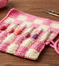 Handmade Checkerboard Crochet Hook Roll Pouch Storage Organiser for Crocheters - Image 3