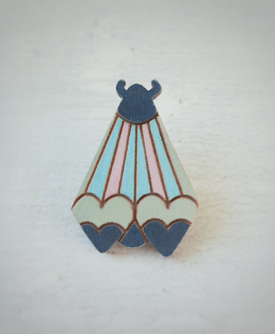 Moth Brooch, Moth Pin, Nature Pin, Wooden Insect Pin