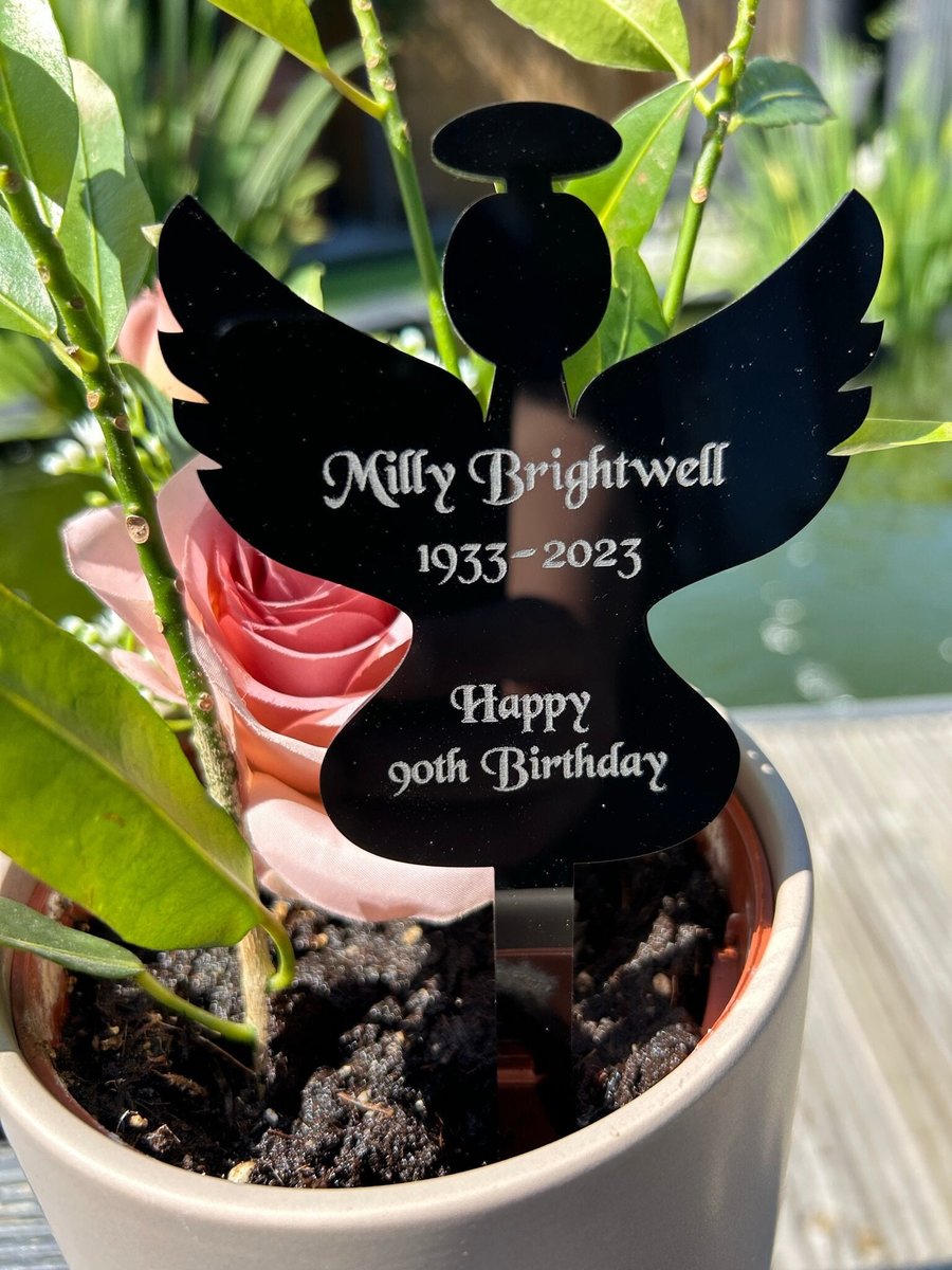 Personalised Angel Memorial Plaque, Ground Stake, Grave Marker for Cemetery or G