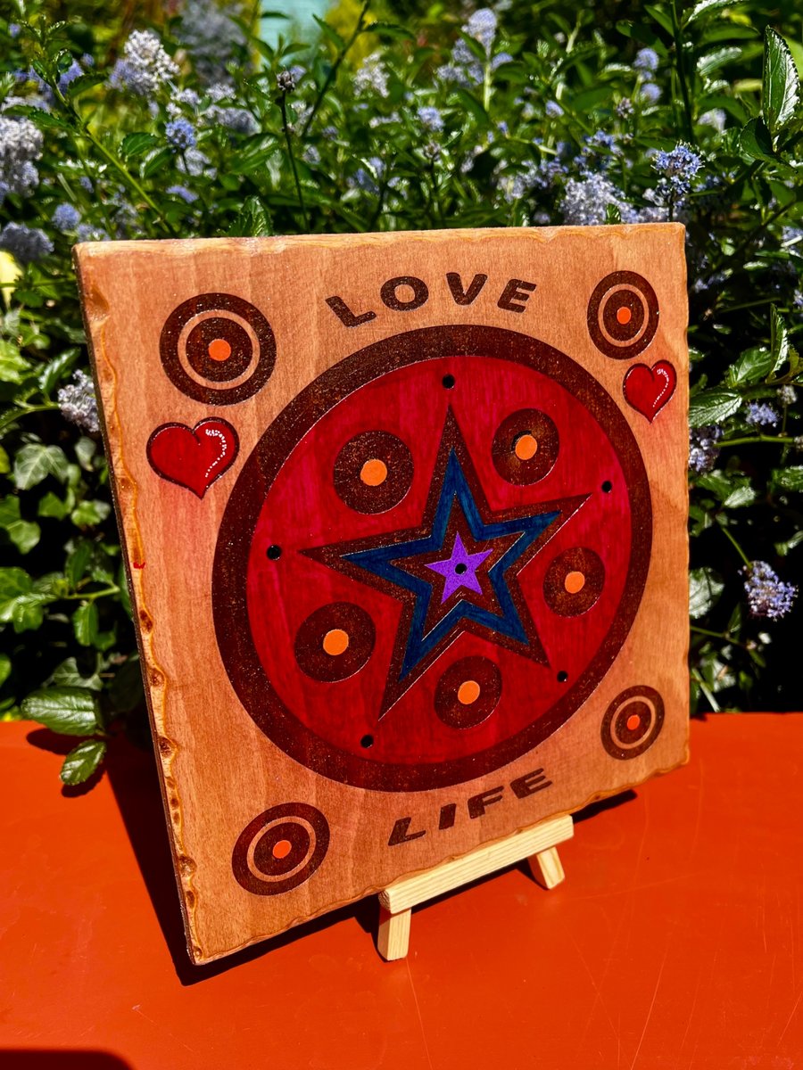 Image of Love life. Wooden plaque 