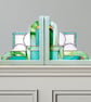 Stained Glass Art Deco Bookends - Image 1