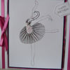 Black Swan Ballet Dancer Stitched Birthday Card