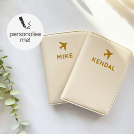 Personalised Passport Holder - Oyster (beige)