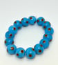 Handmade bracelet with handmade blue and brown lampwork glass beads - Image 2